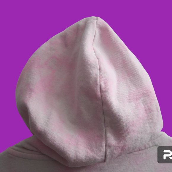 PINK Victoria's Secret tie dye hoodie sweatshirt with pockets in pink and white - Picture 8 of 9